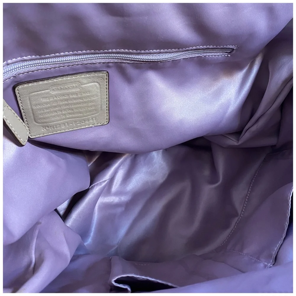 VINTAGE COACH POPPY METALLIC GOLD CHAMPAGNE LEATHER LARGE SHOULDER BAG - Picture 10 of 16